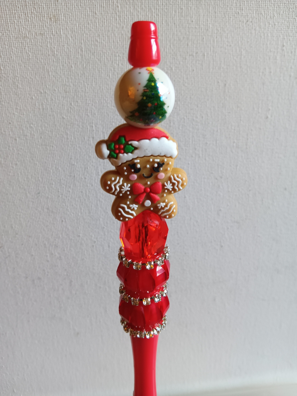 Holiday Gingerbread Decorative Pen - Red